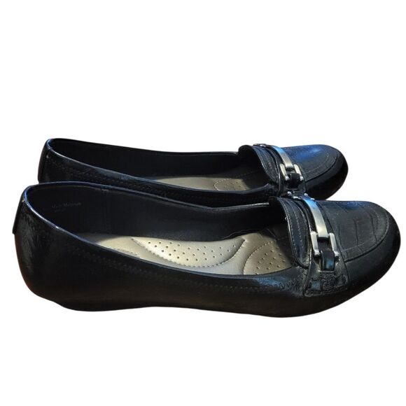 Abella Womens Black Loafers Faux Leather Casual, Size 9 - Picture 3 of 10
